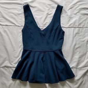 Forever 21 Peplum Emerald/Green Dressy Work Top